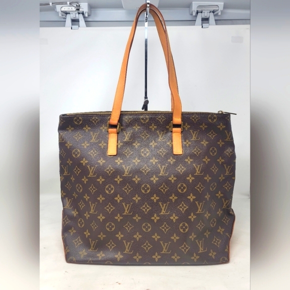 Louis Vuitton Cabas Mezzo Monogram Canvas Leather Shoulder Bag Authentic TH0051 - Picture 1 of 12